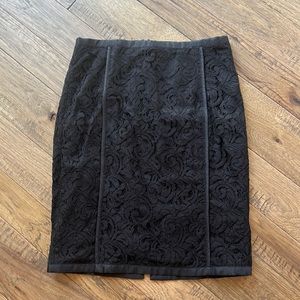 Banana Republic black lace overlay skirt